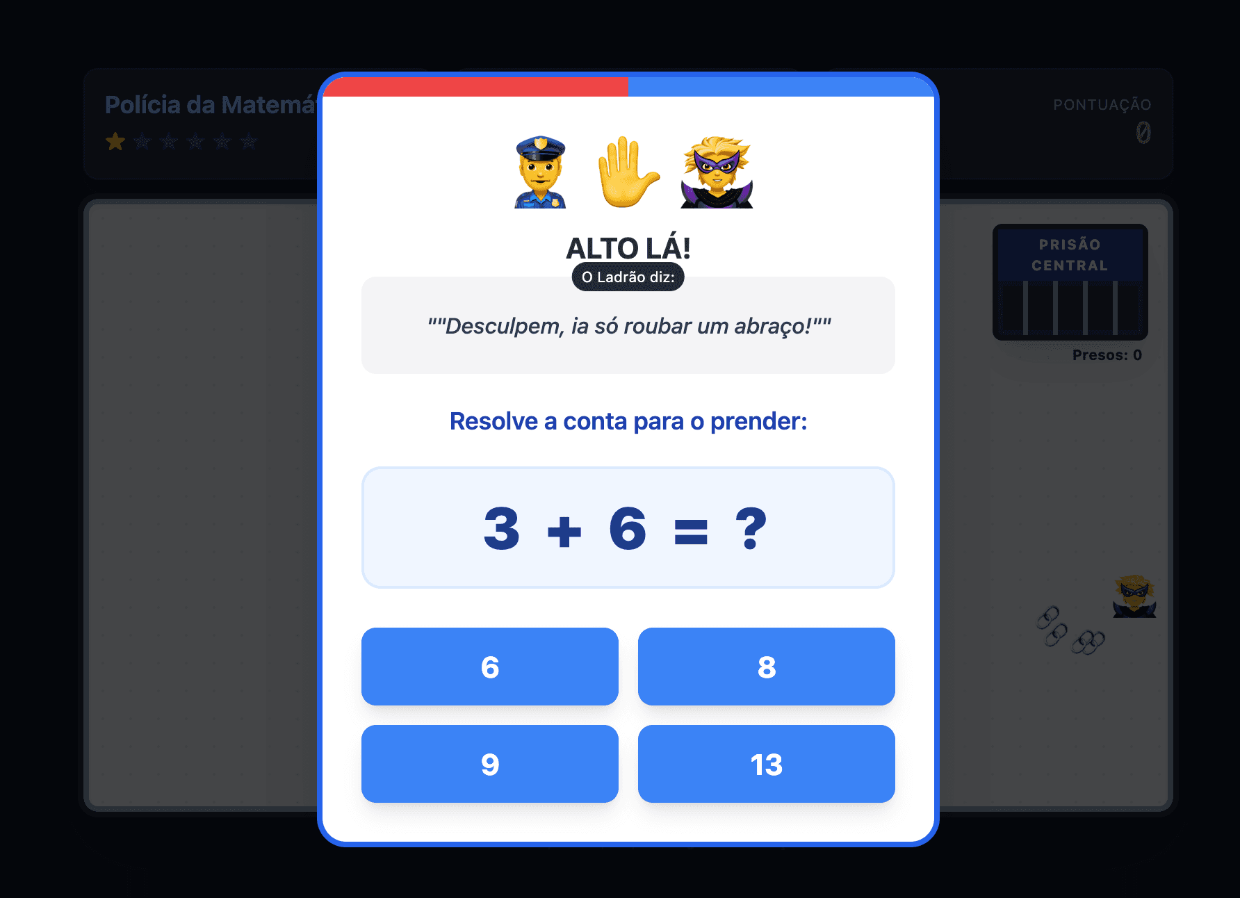 Math Police - A game where you catch criminals by solving math problems