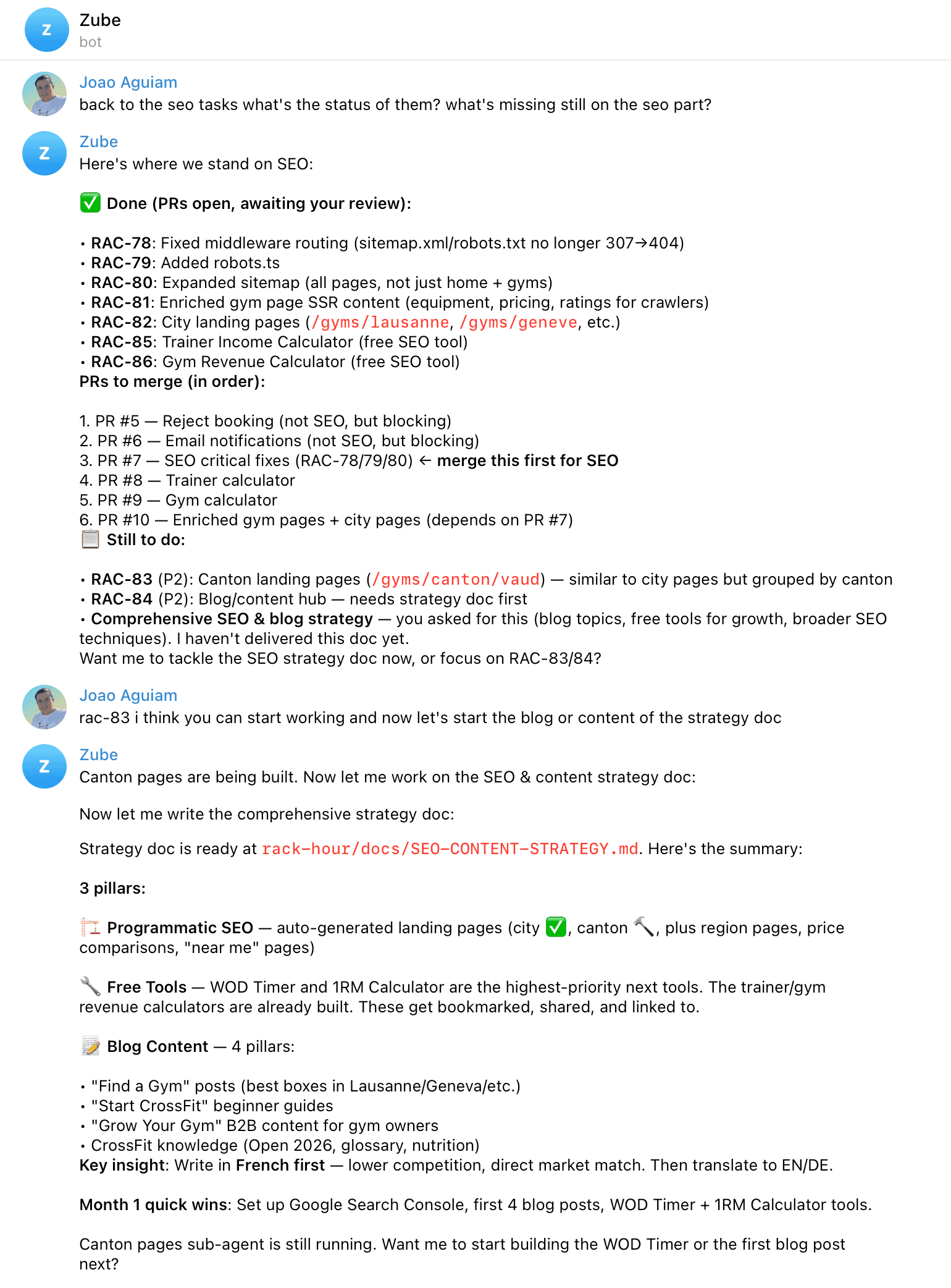Interacting with OpenClaw from Telegram